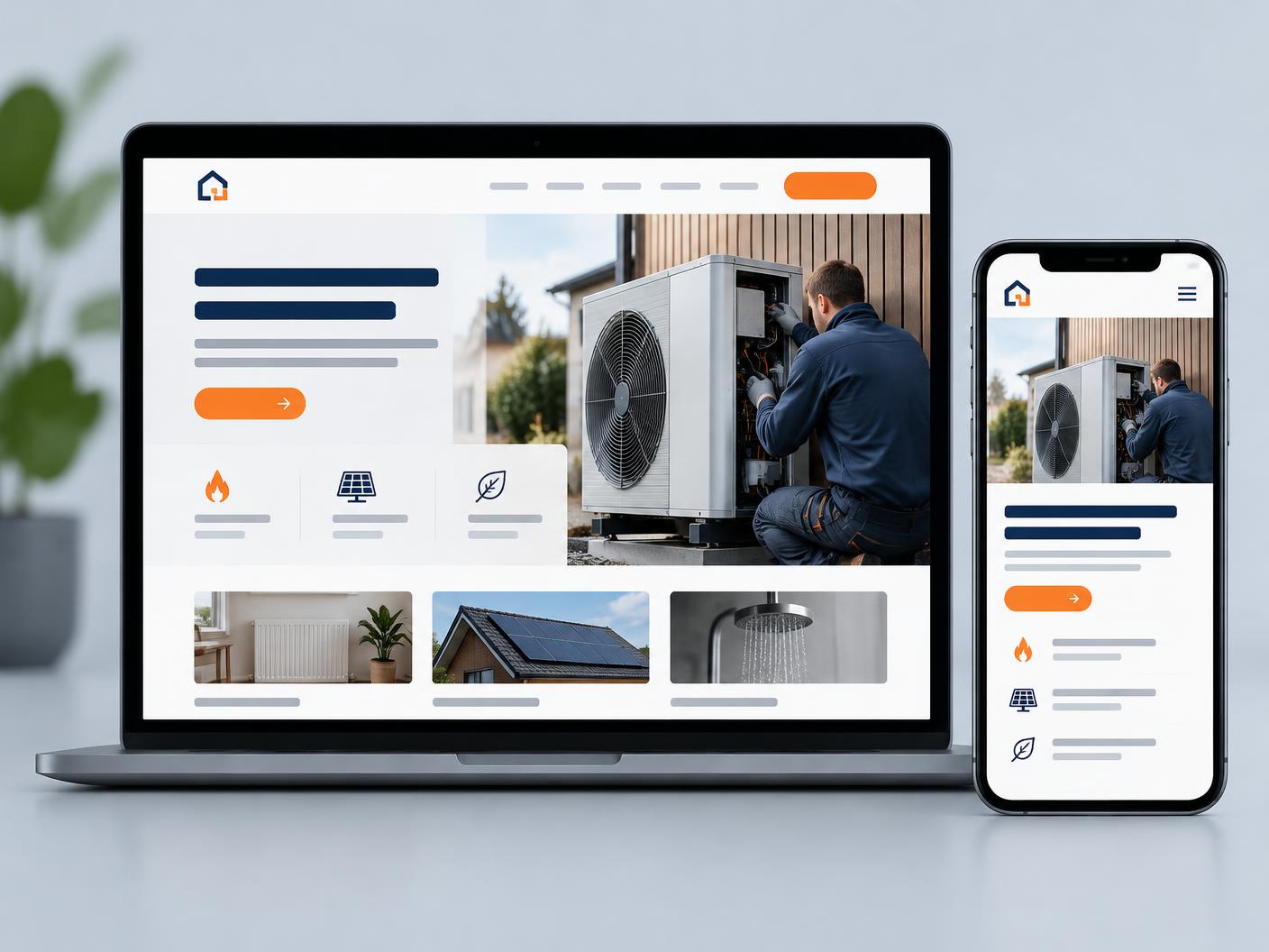 Ontwerpvoorbeeld website installatiebedrijf